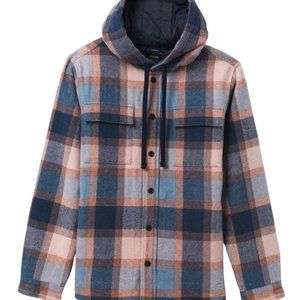 prAna Men's Asgard Hooded Flannel Shirt Jacket - Medium (Color: Nightshade) NWT